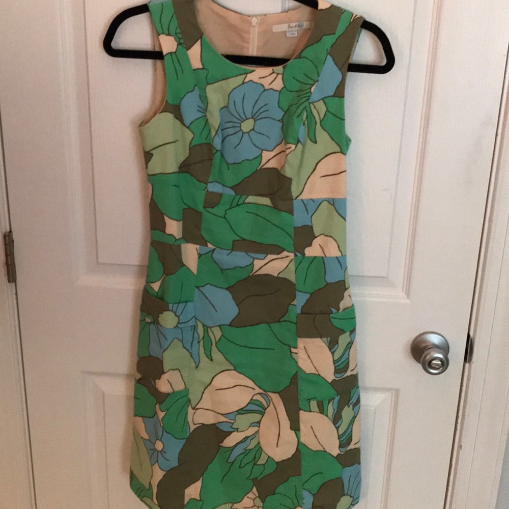 Boden green floral retro dress size 4